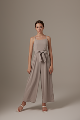 Nigis Ribbon Tie Jumpsuit in Clay