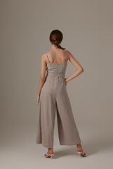 Nigis Ribbon Tie Jumpsuit in Clay