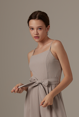 Nigis Ribbon Tie Jumpsuit in Clay