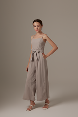 Nigis Ribbon Tie Jumpsuit in Clay