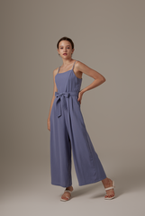 Nigis Ribbon Tie Jumpsuit in Denim Blue