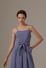 Nigis Ribbon Tie Jumpsuit in Denim Blue