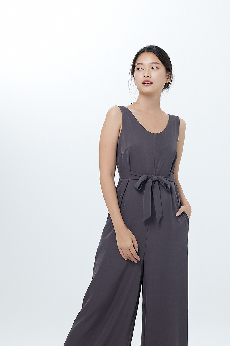 Wiley Ribbon Jumpsuit in Charcoal