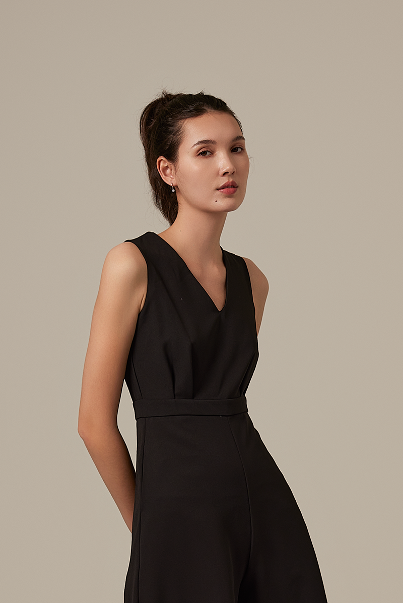 Sebrina Wide Leg Jumpsuit in Black