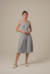 Sebrina Wide Leg Jumpsuit in Dusty Blue