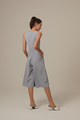 Sebrina Wide Leg Jumpsuit in Dusty Blue