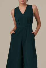 Sebrina Wide Leg Jumpsuit in Pine