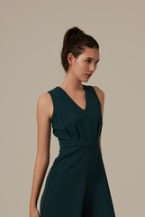 Sebrina Wide Leg Jumpsuit in Pine