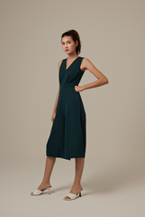 Sebrina Wide Leg Jumpsuit in Pine
