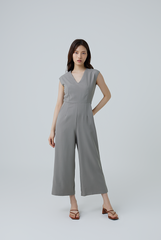 Ellia Cap Sleeves Jumpsuit in Clay