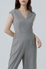 Ellia Cap Sleeves Jumpsuit in Clay