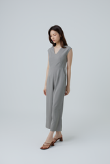 Ellia Cap Sleeves Jumpsuit in Clay
