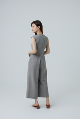 Ellia Cap Sleeves Jumpsuit in Clay