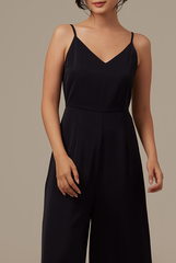 Lawrence V-neck Jumpsuit in Navy Blue