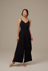 Lawrence V-neck Jumpsuit in Navy Blue