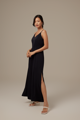 Lawrence V-neck Jumpsuit in Navy Blue