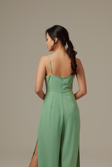 Lawrence V-neck Jumpsuit in Sage Green