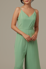 Lawrence V-neck Jumpsuit in Sage Green
