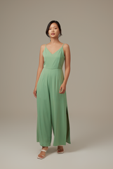 Lawrence V-neck Jumpsuit in Sage Green