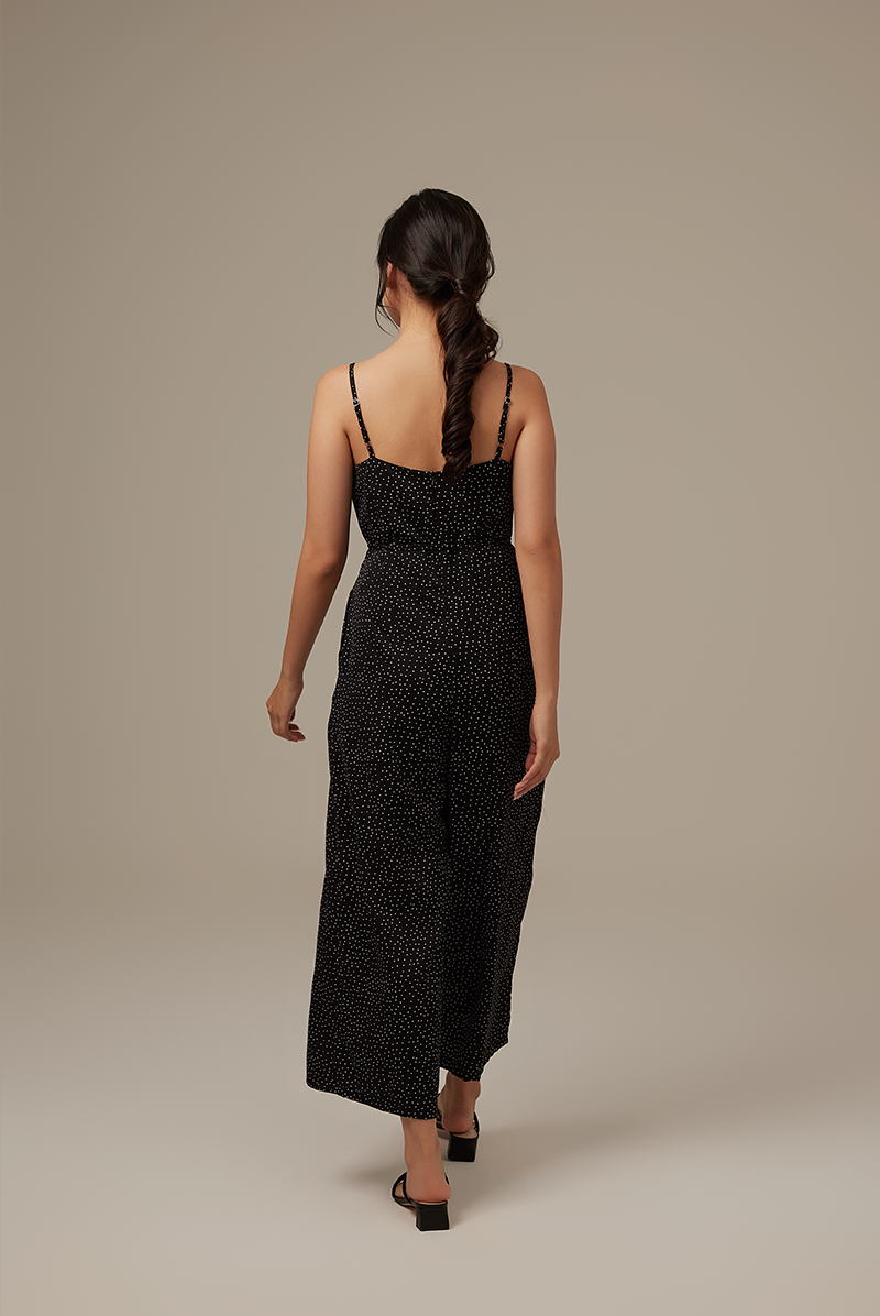 Laina Polka Dot Jumpsuit in Black