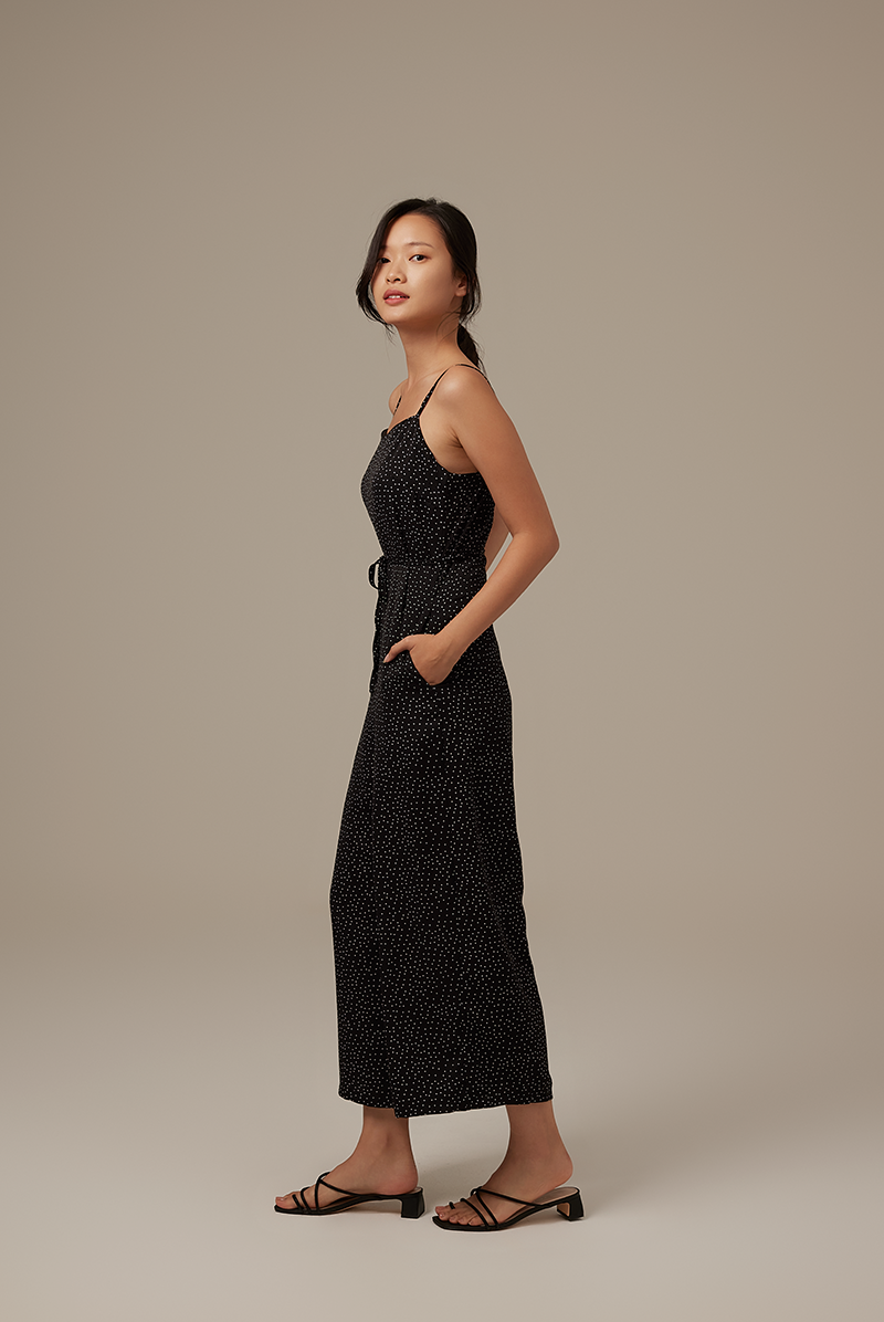 Laina Polka Dot Jumpsuit in Black