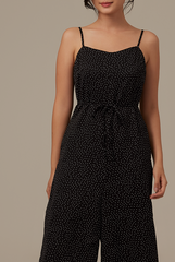 Laina Polka Dot Jumpsuit in Black