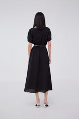 Loren Textured Skirt in Black