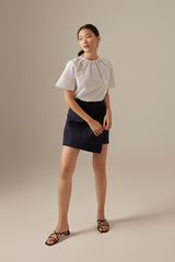 Noelle Asymmetrical Skirt in Navy Blue