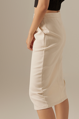 Carrisa Fitted Skirt in Cream