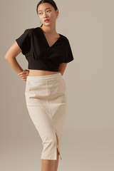 Carrisa Fitted Skirt in Cream