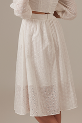 Ellie Embroidery Skirt in White