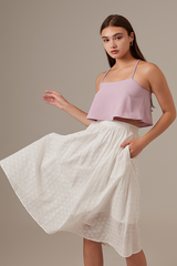 Ellie Embroidery Skirt in White