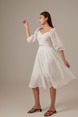 Ellie Embroidery Skirt in White