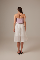 Ellie Embroidery Skirt in White