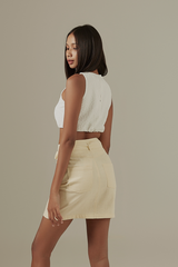 Axael Ribbon Tie Skirt in Cream