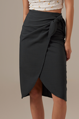 Lolah Wrap Midi Skirt in Forest