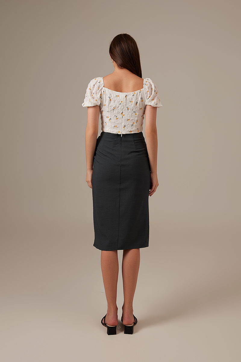 Lolah Wrap Midi Skirt in Forest