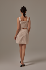 Wina Asymmetrical Skirt in Beige