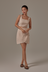 Wina Asymmetrical Skirt in Beige