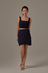 Wina Asymmetrical Skirt in Midnight