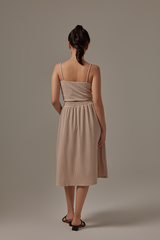 Phoebe Ribbed Skirt in Camel