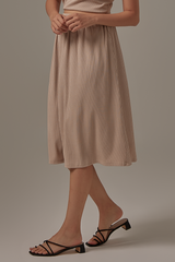 Phoebe Ribbed Skirt in Camel