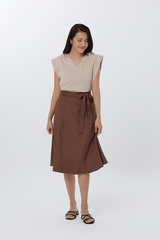 Kasarin Checkered Skirt in Chocolate