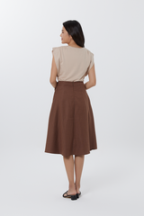 Kasarin Checkered Skirt in Chocolate