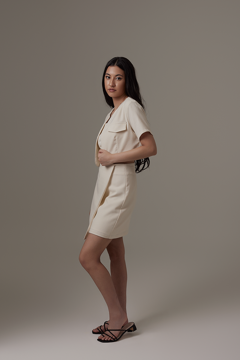 Corral Front Wrap Skirt in Beige