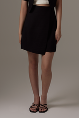 Corral Front Wrap Skirt in Black