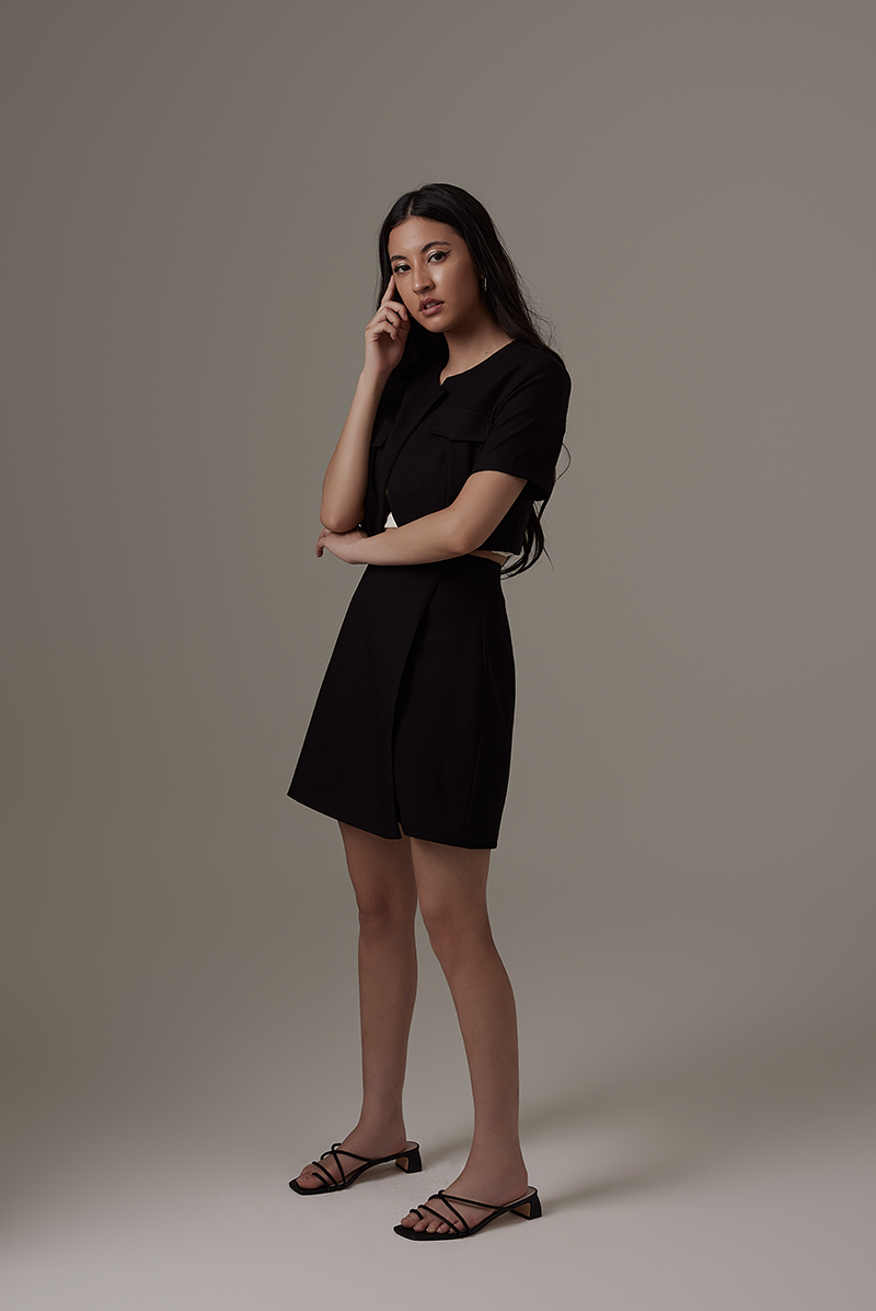 Corral Front Wrap Skirt in Black