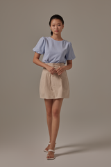 Nadine Pleated Skirt in Almond