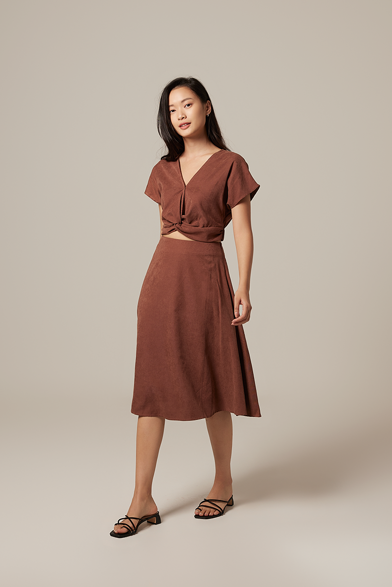 Allie A-line Skirt in Chocolate