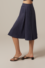 Allie A-line Skirt in Navy Blue